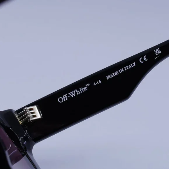 Off-White OERI13I JACKSON 1028 Sunglasses Black Square Frame, Burgundy Lenses